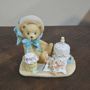 Cherished Teddies Bear with Blue Bow and Hat Anna "Hooray For You"